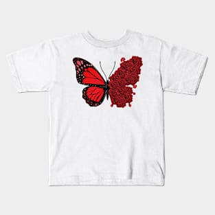 Butterfly Roses Flower Kids T-Shirt